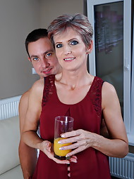 Naughty housewife doing her toy boy