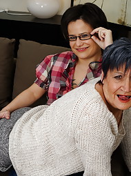 Two naughty housewives getting full lesbo in bed