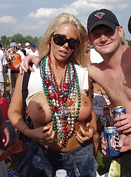 Karen turns the infield at the Preakness horse race upside down by flashing her massive tits everywhere